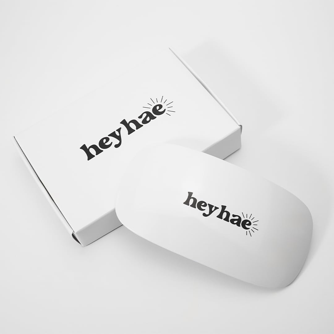 heyhae LED lamp interior close-up showing dual 365nm and 405nm LEDs for even cure