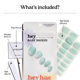 heyhae open spread of 28 strips displaying size variety for precise nail fit
