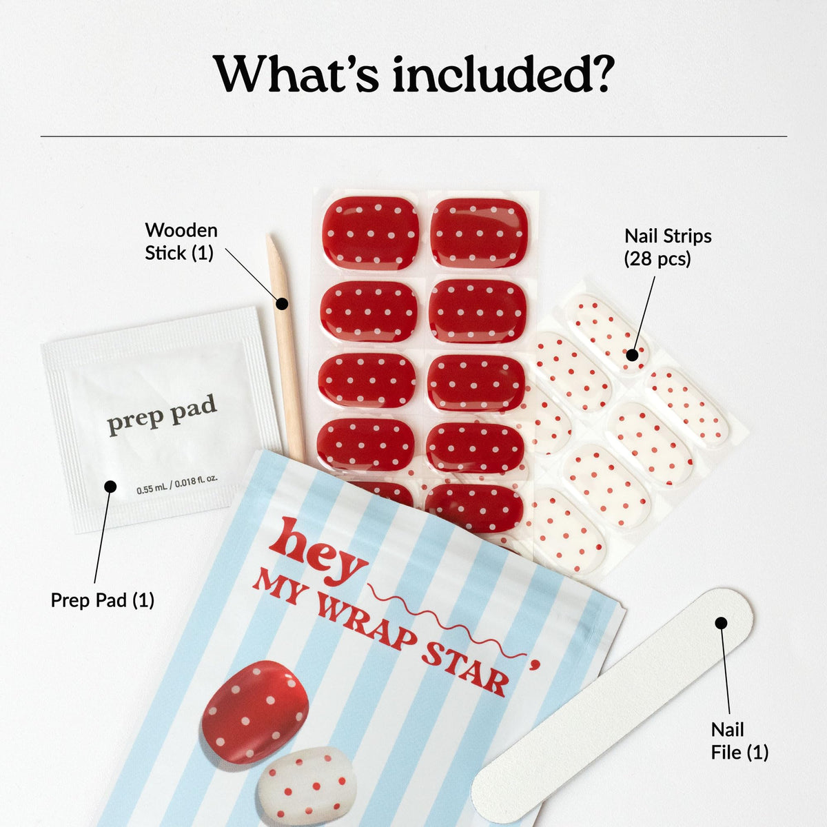 heyhae strip applied on nail demonstrating stretch-fit and true-to-size coverage