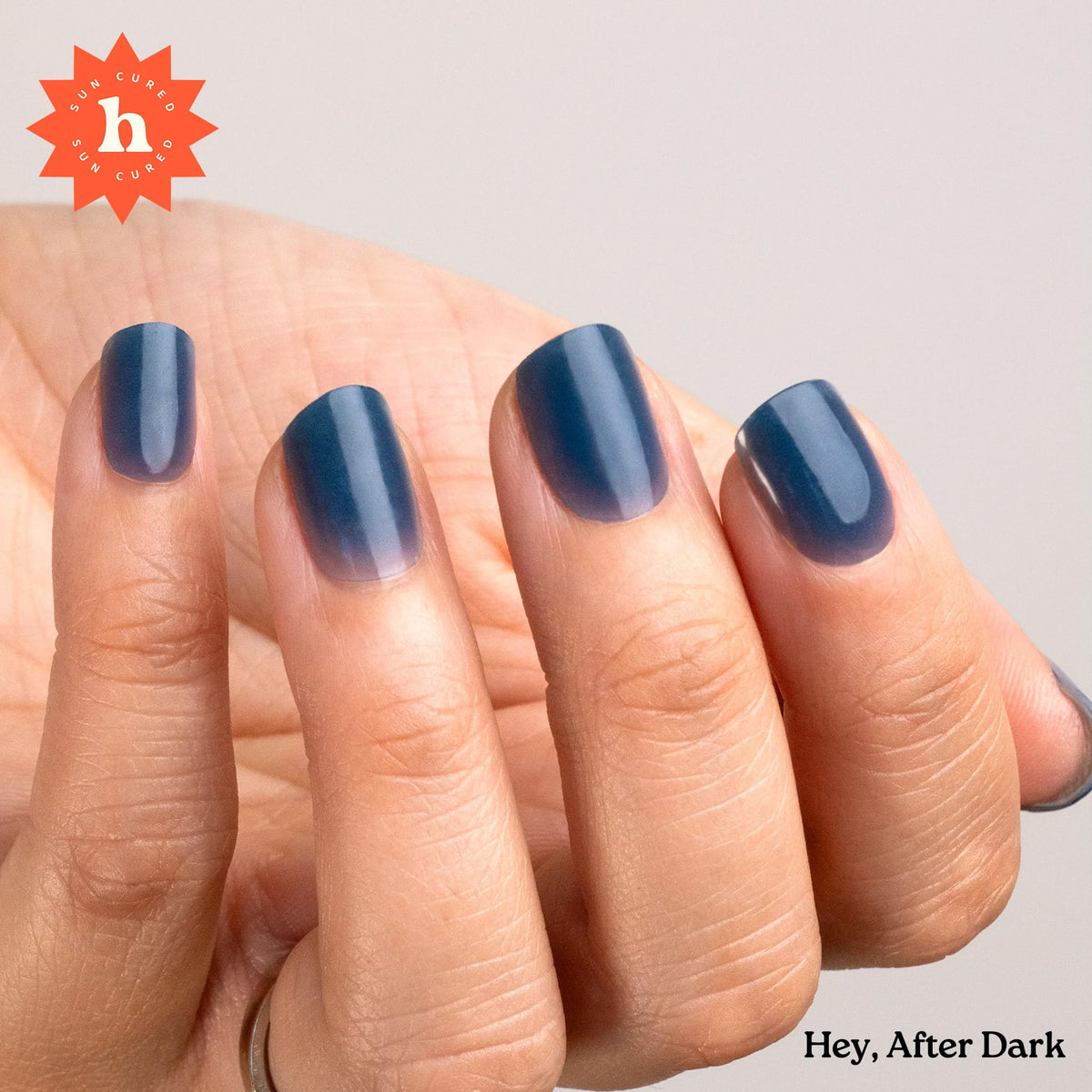 heyhae close-up of navy jelly strip texture highlighting glossy depth