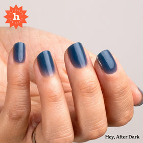 heyhae close-up of navy jelly strip texture highlighting glossy depth
