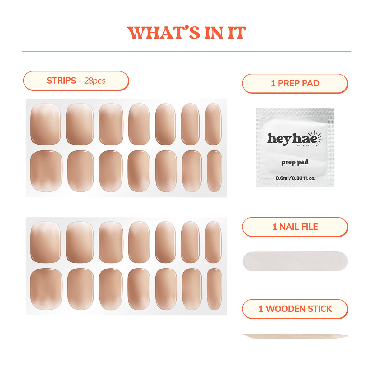heyhae strips applied on fingers demonstrating salon-quality finished look