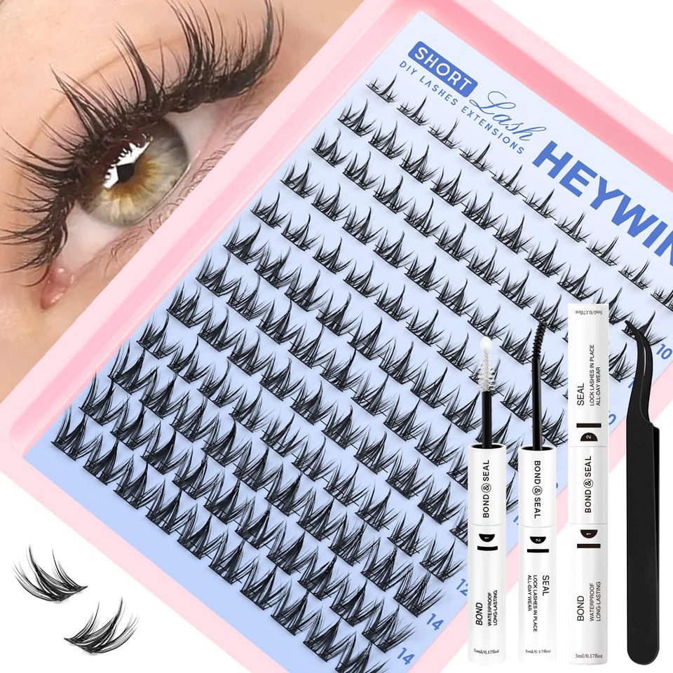 HEYWINK front packaging of manga lash clusters kit showing contents and benefit