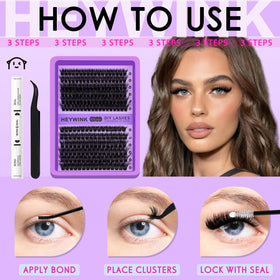 HEYWINK model wearing lashes illustrating dramatic volume