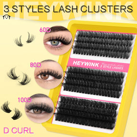 HEYWINK tweezer placing a cluster on lashes demonstrating precise application for salon results