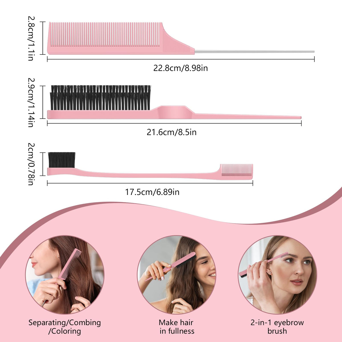 HEZ four-piece kit laid out, versatile tools for curls slick backs and product distribution