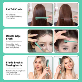 HEZ bristle brush spreading product evenly for improved curl definition