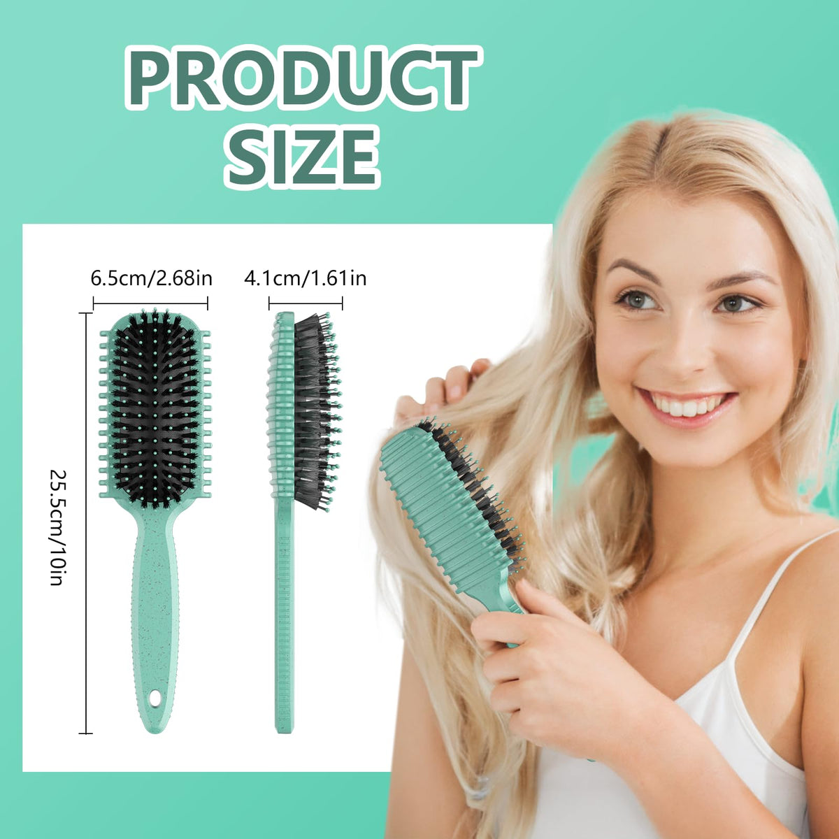 HEZ curl defining brush bristles close-up showing flexible tips to reduce breakage