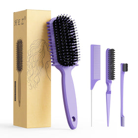 HEZ curl defining brush front view showing ergonomic shape and gentle bristles benefits definition