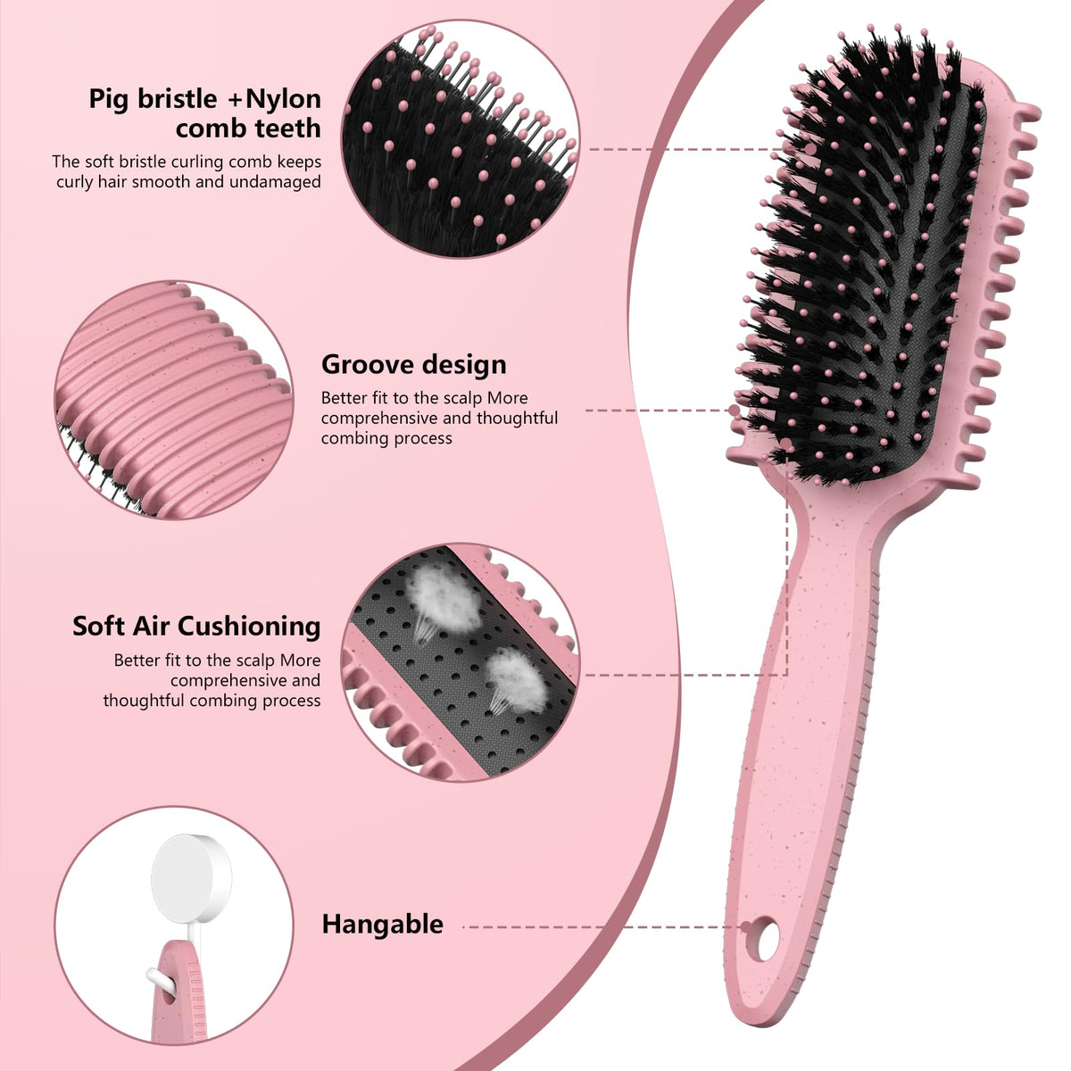 HEZ double-edge brush detail highlighting edges, refines hairline and small areas