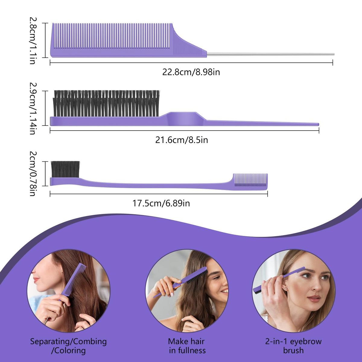 HEZ full set layflat purple kit showing four tools for versatile curl maintenance