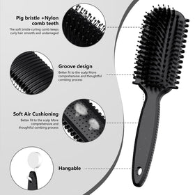 HEZ slick back comb detail for precise smoothing and sleek styles