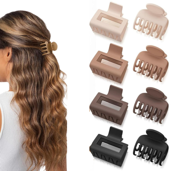 HFLYJPYW front view of clip set showing neutral colors and compact design for easy styling