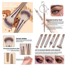 HGHDBT collection of eye brushes arranged for blending, shading and lining