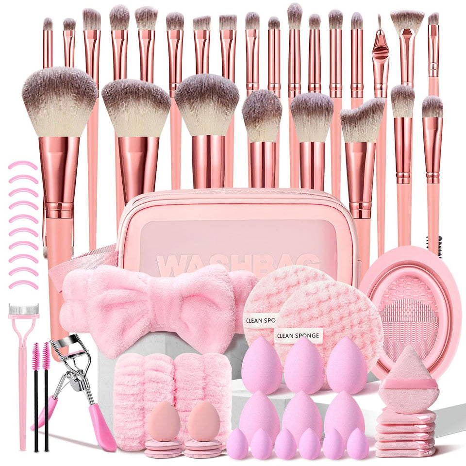 HGHDBT front packaging showing complete pink brush kit and case benefit organization