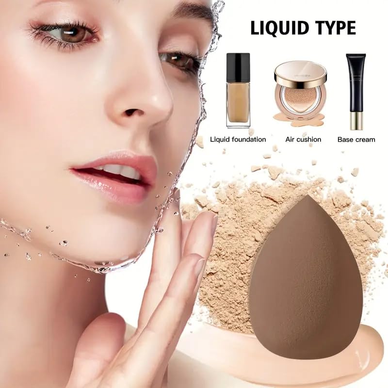 HGHDBT brush applying foundation on skin for streak-free natural finish