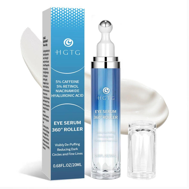 HGTG front packaging of eye cream showing sleek tube and label benefits