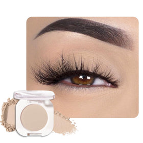 HHLTOH single pan front view showing clean light nude matte shade and compact packaging benefit: easy neutral base