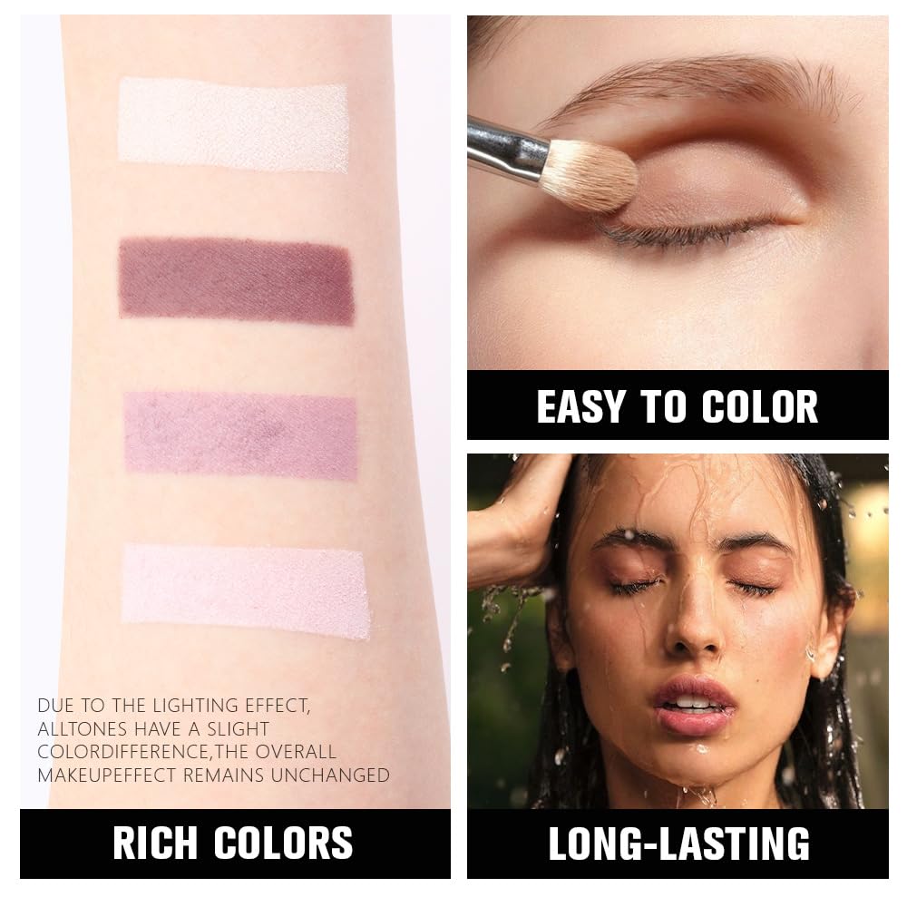 HHLTOH palette applied on model eye demonstrating buildable color payoff