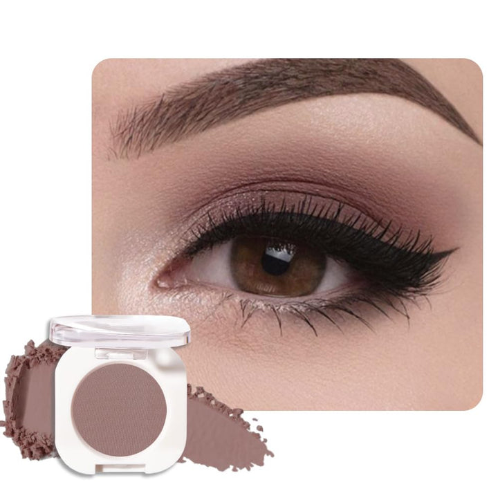 HHLTOH single pan front view showing compact case and neutral brown-taupe shade for easy travel