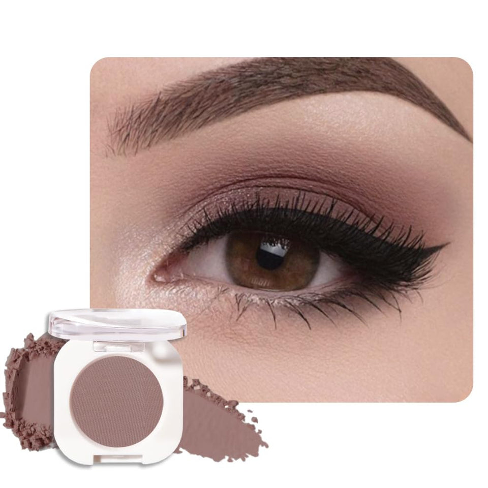 HHLTOH single pan front view showing compact case and neutral brown-taupe shade for easy travel