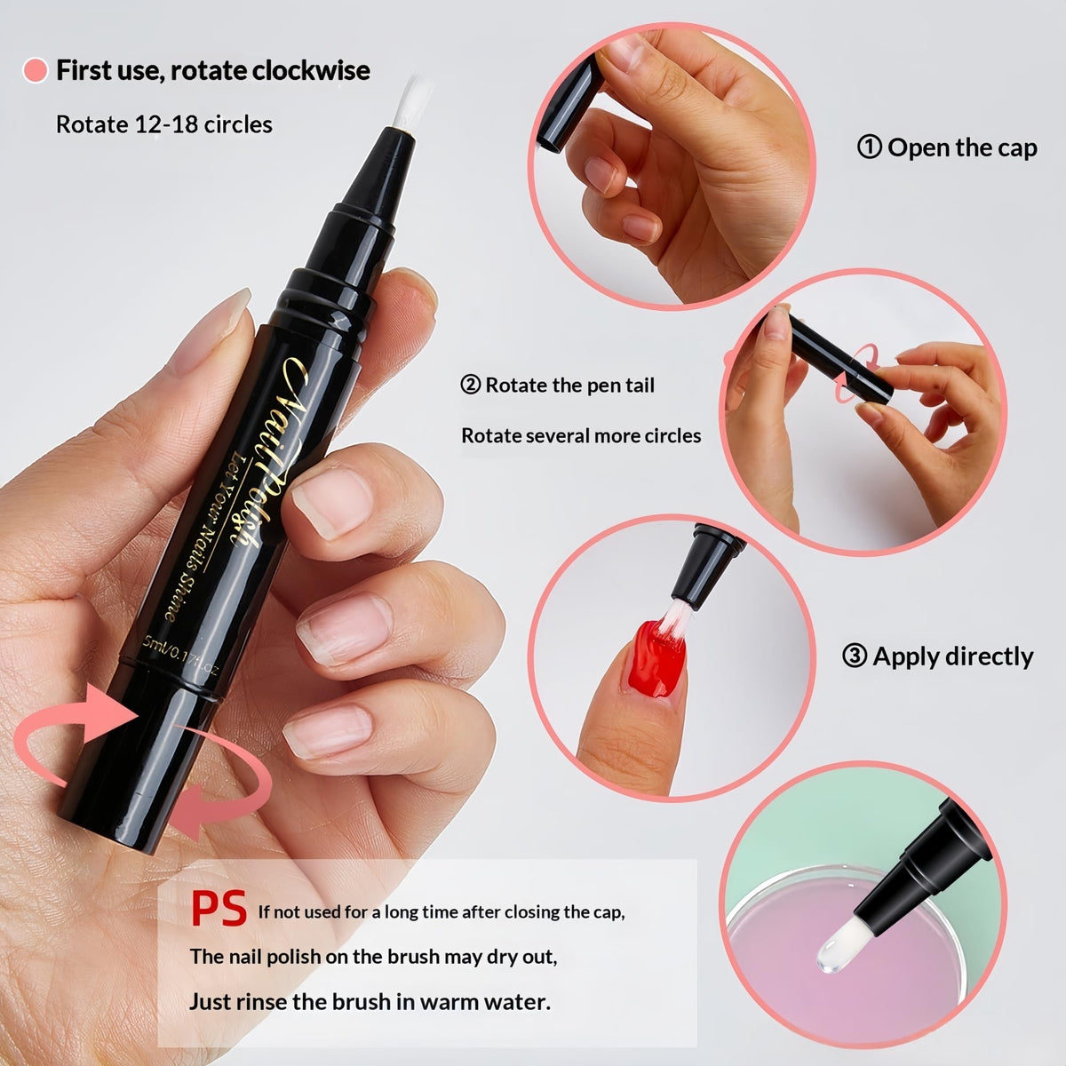 HHZEYLE color swatch fanned on nail wheel showing vibrant, quick-dry shades