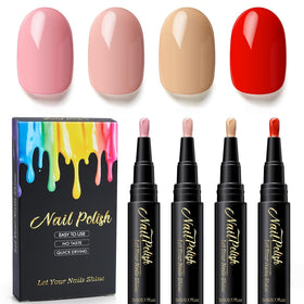 HHZEYLE front packaging showing four nail polish pens and kit benefits