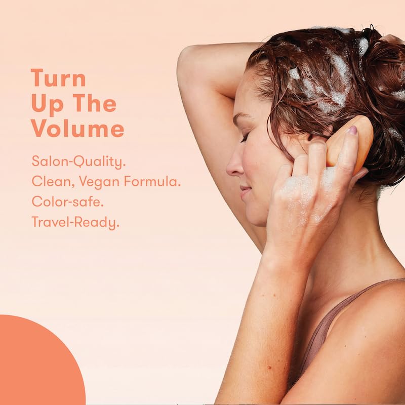 HIBAR applying bar to wet hair to lift roots and add body