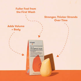 HIBAR lather foam in hand demonstrating concentrated cleansing