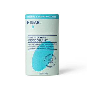 HiBAR front packaging showing sea moss aloe benefits and gentle protection