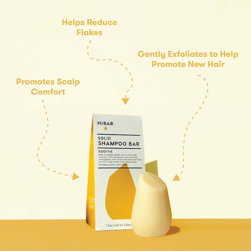 HIBAR Soothe application in hand demonstrating easy lather and targeted scalp care