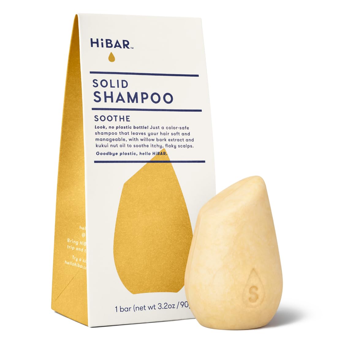 HIBAR Soothe front packaging showing compact plastic-free bar — low-waste benefit