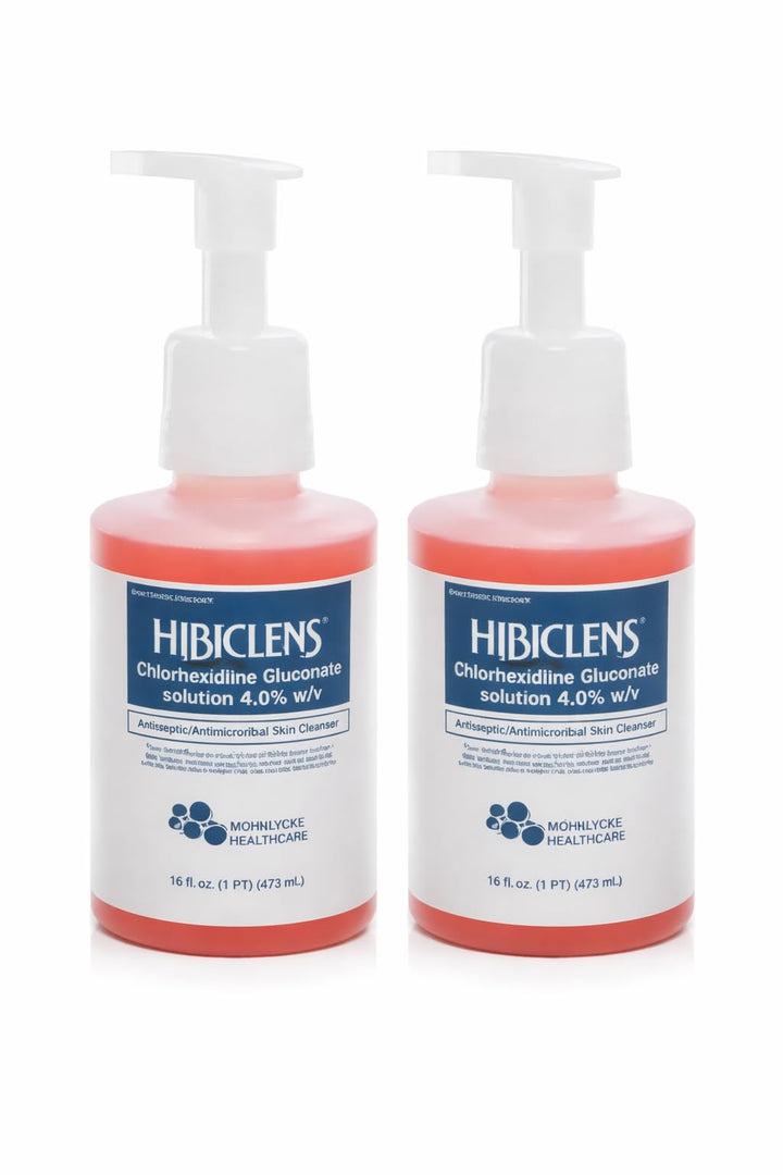 Hibiclens foaming pump front packaging showing bottle and label for antiseptic cleansing