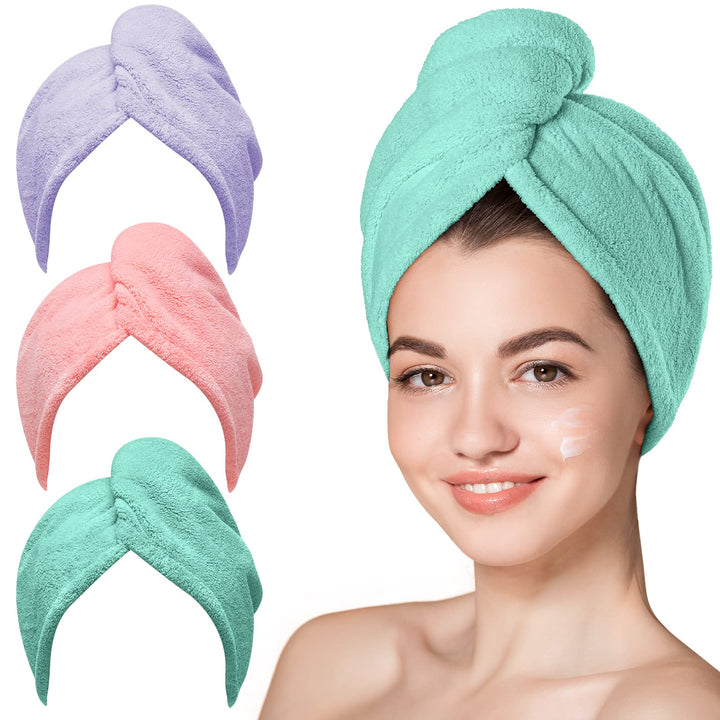Hicober front view of three-color towel pack showing convenience