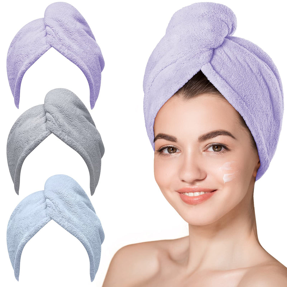 Hicober three-turban pack front view showing colors and quick-dry benefit