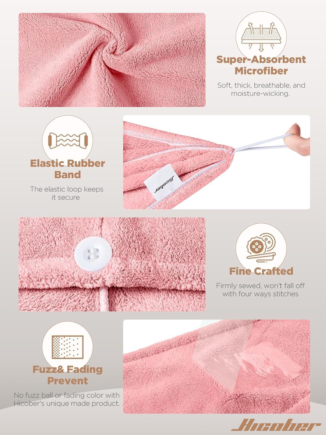 Hicober twist-and-button detail showing secure fit and stay-in-place benefit