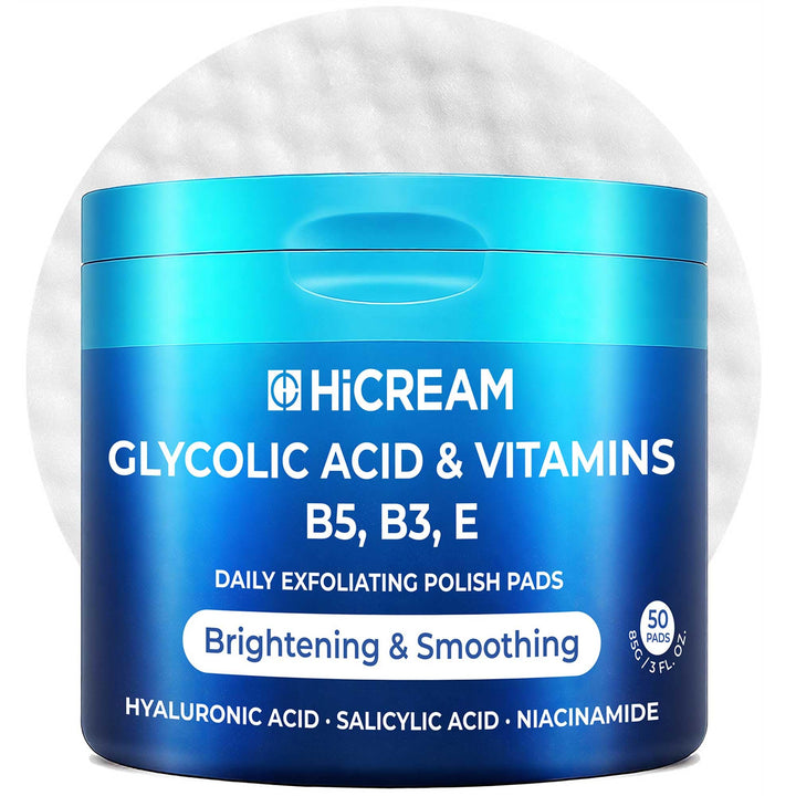 Hicream front packaging showing product and benefit of convenient exfoliation
