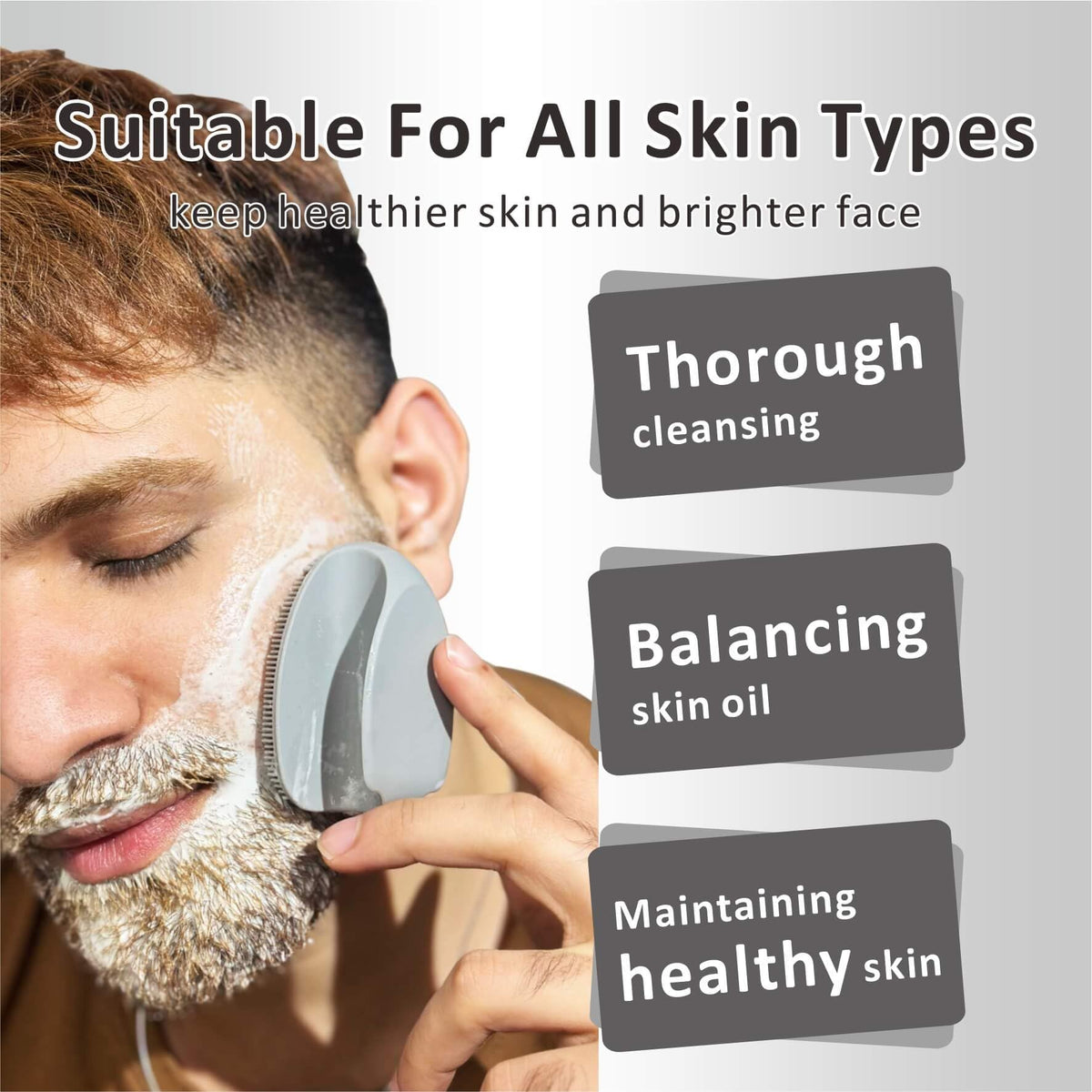 HIEERBUS detailed view of dual bristle zones for gentle cleansing and exfoliation
