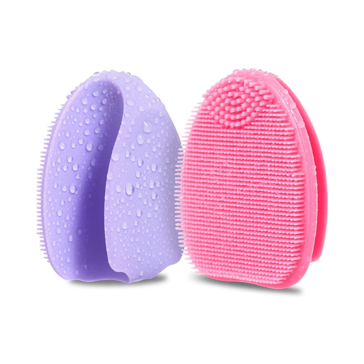 HIEERBUS front view of silicone face scrubber showing shape and dual sides for hygienic cleansing