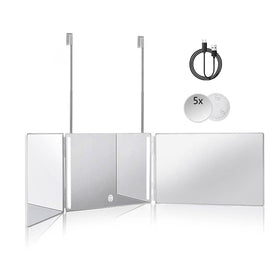HIEEY front view folded white mirror showing compact portability and clean design