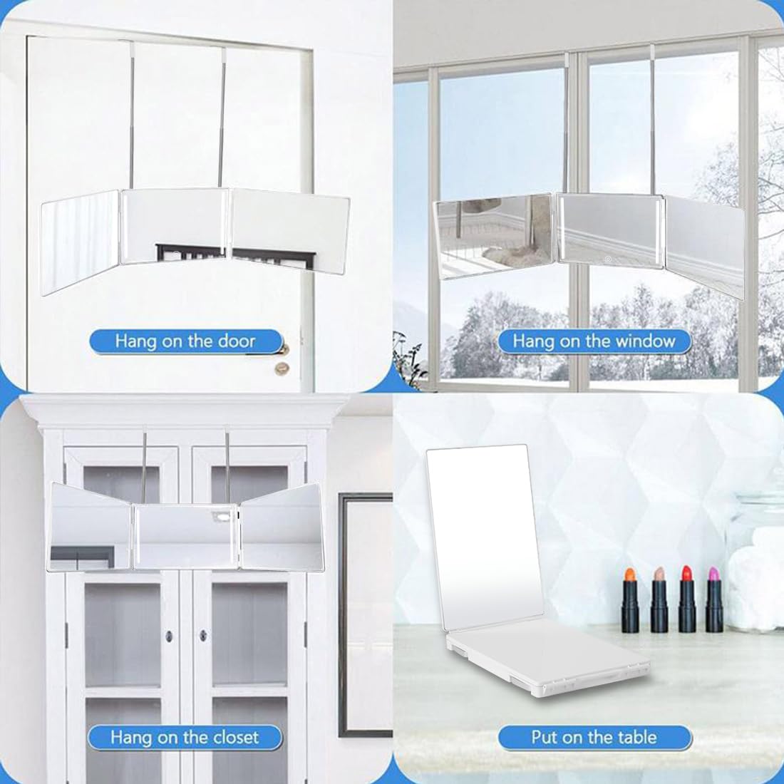 HIEEY telescoping hooks extended on mirror showing adjustable height for versatile mounting