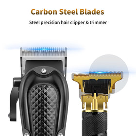 HIENA PRO beard trimmer detail demonstrating T-blade accuracy for crisp beard lines