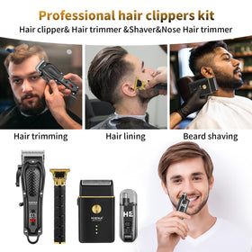 HIENA PRO clipper in use in barber setting demonstrating powerful motor performance