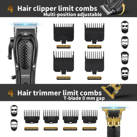 HIENA PRO large clipper blade close-up highlighting sharp carbon-steel edge for precise cuts