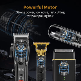 HIENA PRO clipper next to ruler showing scale and size for home and professional use