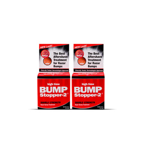 high time front packaging of Bump Stopper 2 showing compact travel-ready tubes and brand