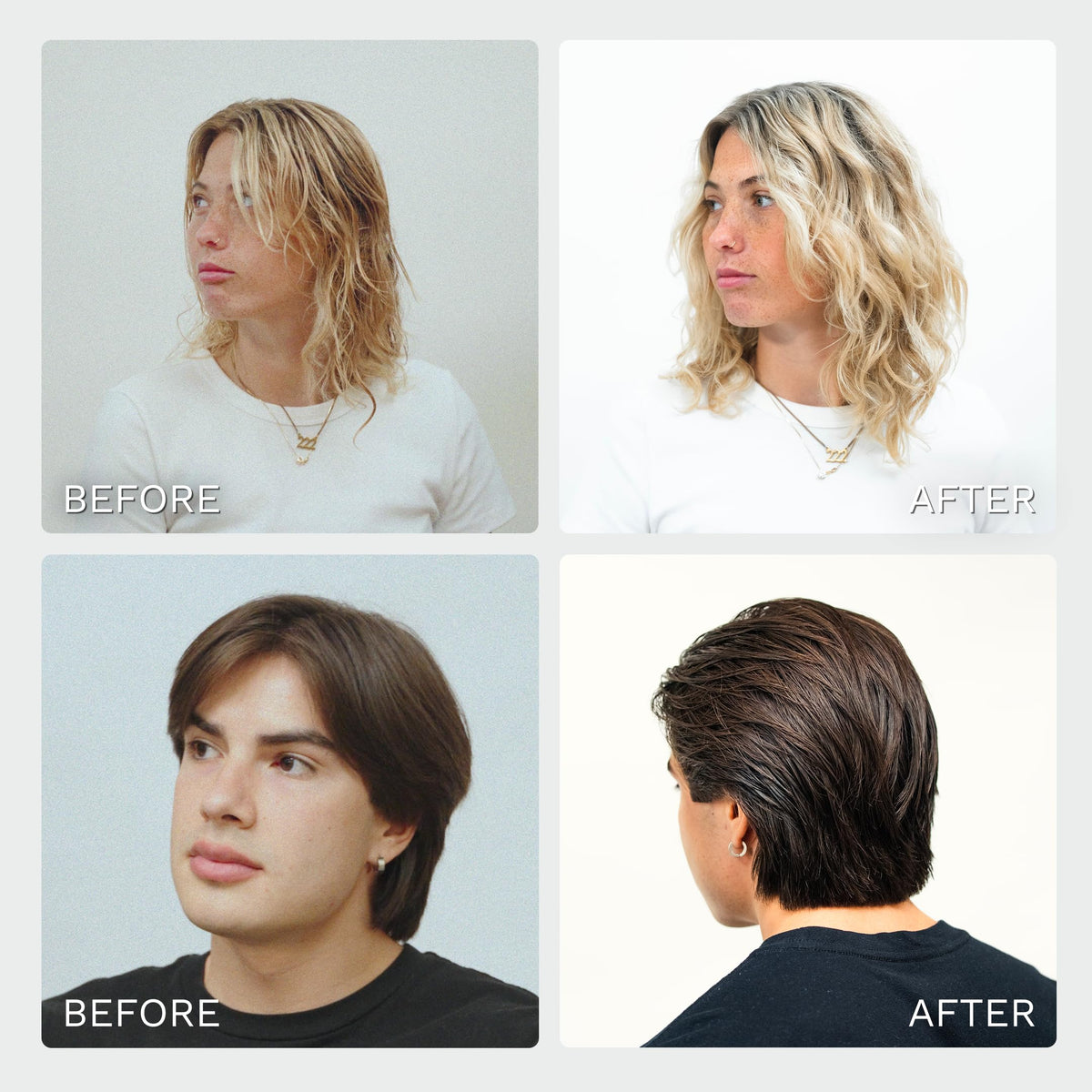 Highland cream scrunched into damp curls to define waves and reduce frizz