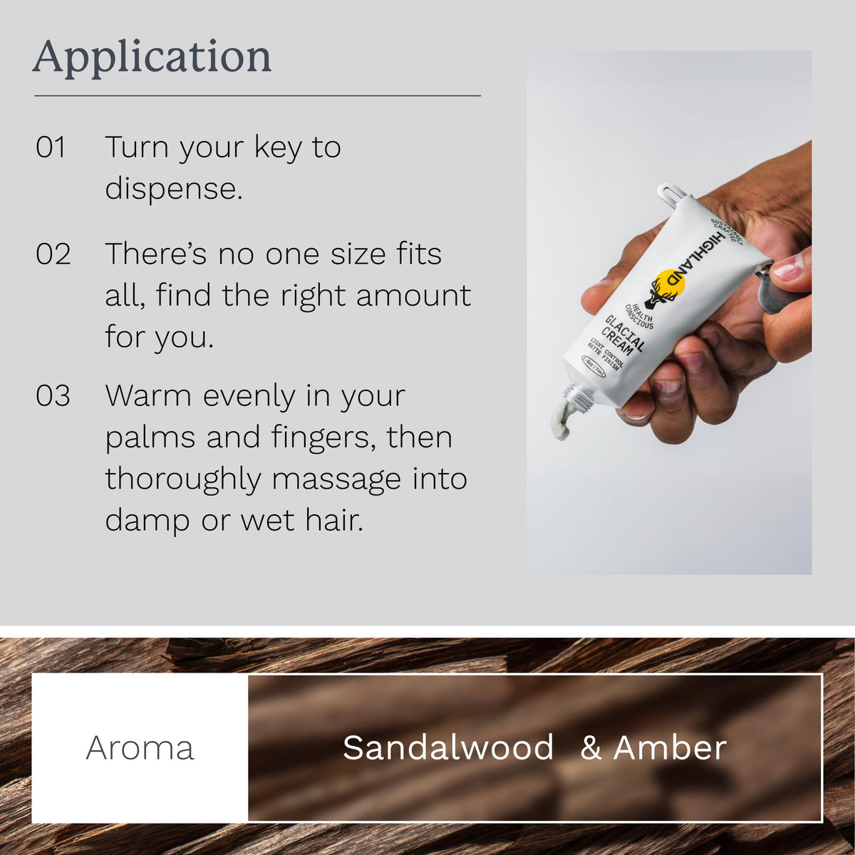 Highland smoothed through hair with a comb creating sleek, controlled look