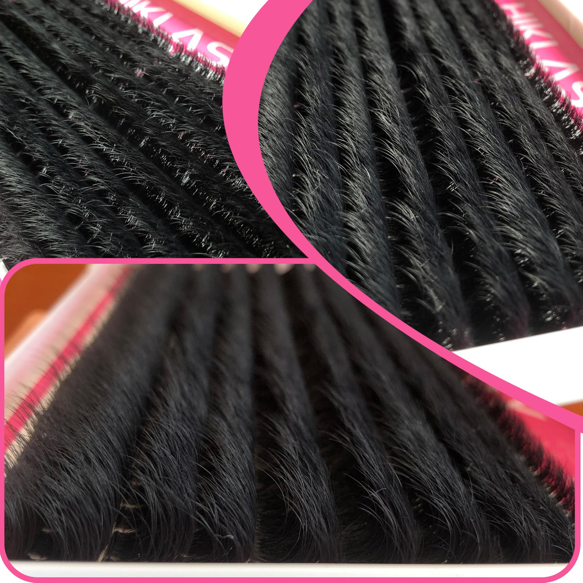 HK HIKLASY cluster being applied to natural lashes for lift