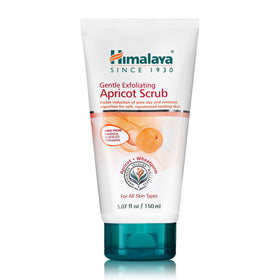 Himalaya front packaging of apricot scrub showing 150 ml tube and branding for gentle exfoliation
